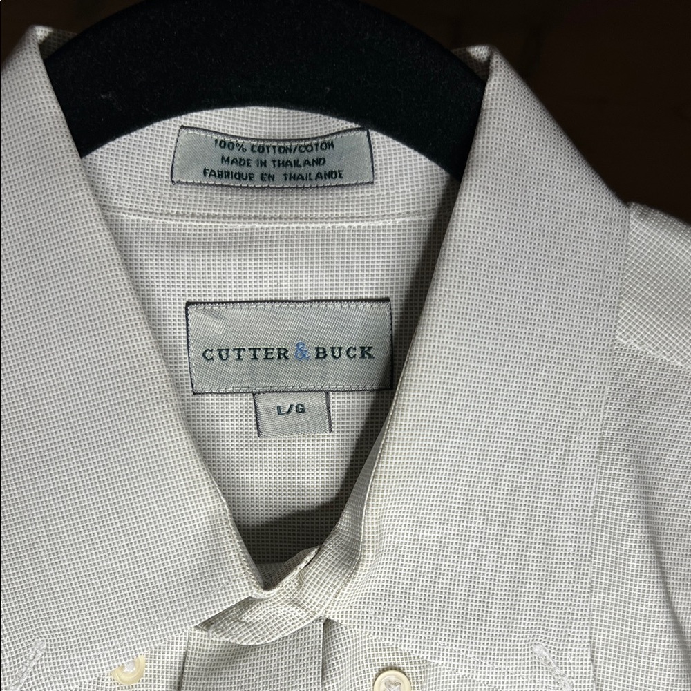 Cutter & Buck Men's Cream Button Down Shirt